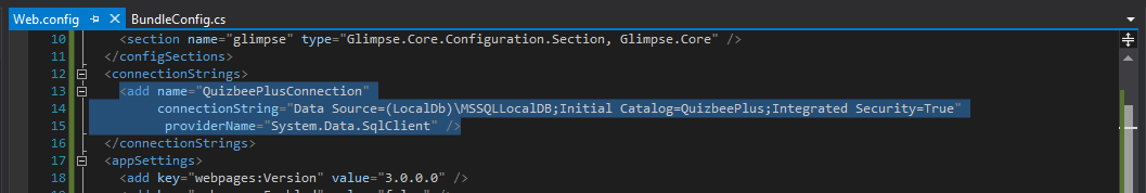 Quizbee Web.config